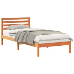 Vidaxl Konstrukcija postelje z vzglavjem Voskast rjav 100 x 210 cm