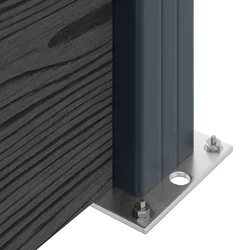 Vidaxl Plošča ograje WPC in aluminij Črna