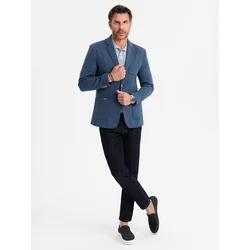Ombre Mens SLIM knit jacket with subtle texture - dark blue