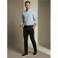 Sinsay - Chino slim pantalone - crno