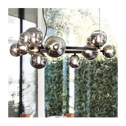 Ideal Lux - LED luster na sajli PERLAGE 11xG9/3W/230V prečnik 73 cm crna/dimljena