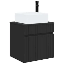 Umivaonik s policom za zid Crna 49 x 41 x 63 cm