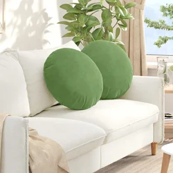 Jastučići za sjedenje 2 pcs Svijetlo zelena O50 x 19 cm Baršun