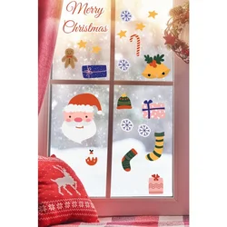WallXpert novogodišnja nalepnica za prozor i zid 409029, Deda Mraz, pokloni, čarape i natpis Merry Christmas, 40 x 100 cm