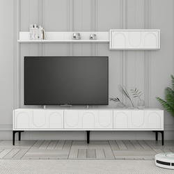Hanah Home TV komoda sa policama Lyon 2, 180 cm, Bela