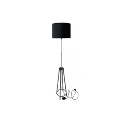 Tegola Podna Lampa Black+Golden Matt 1X60W E27 Black Lampshade