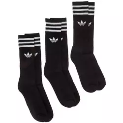 ADIDAS ORIGINALS nogavice Solid Crew 3 Pack, črne-bele