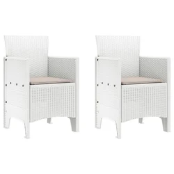 Vrtna stolica 2 pcs Bijelo 53 x 49 x 85 cm Polipropilen