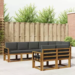Set vanjskih sofa 8 kom. Prirodna i antracit