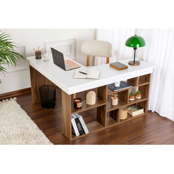 HANAH HOME Radni sto Vesper Venezia Walnut White