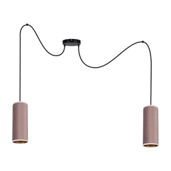 Luster na sajli AVALO 2xE27/60W/230V pauk ružičasta/boja bakra