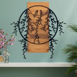 Wallity Zidna dekoracija Birds In Love 2, 63.3x65 cm, Smeđe boje