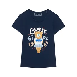 Guess Majica K6RI03 K6YW4 Mornarsko modra Regular Fit
