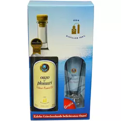 Plomari Ouzo Darilni set Ouzo + kozarec