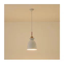 Luster na kablu SIMPLO 1xE27/15W/230V, beo, prečnik 19,5 cm