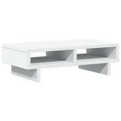 Stalak za monitor bijeli 50 x 27 x 15 cm od konstruiranog drva