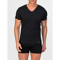 zd ZERO DEFECTS Spodnja majica V-Neck Soy fiber črna