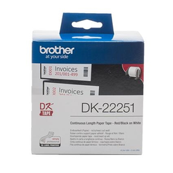 Brother DK22251 Neskončne nalepke 2-barvni tisk papirnate, 62mm x 15,24 m