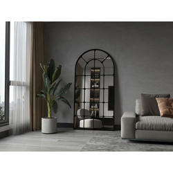 HANAH HOME Ogledalo Ovalis Black