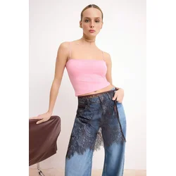 Trendyol Milla Ženska majica TWOSS26AL00048, Roze