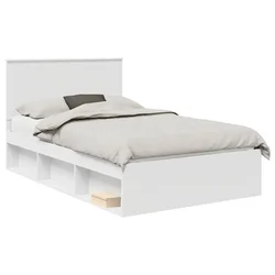Vidaxl Konstrukcija postelje Bela 120 x 200 cm Masivno borovo les