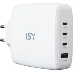 ISY IAC-5140-WT 140W GAN stenski polnilnik bele barve