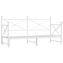 Vidaxl Postelja z ležiščem brez ležišča Bela 90x200 cm Jeklo