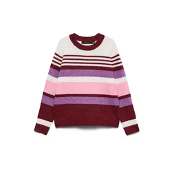 VERO MODA Pulover VMPLAZA večbarvno lila / rosé / temno rdeča / bela