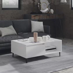 Den Klubska mizica bela 90x60x35 cm iverna plošča