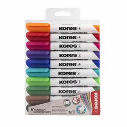Kores Označevalnik za bele table K-MARKER - okrogla konica, komplet 10 barv