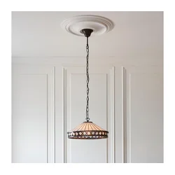 Endon 112196 - Luster na lancu Tiffany FARGO 1xE27/60W/230V, prečnik 41,5 cm