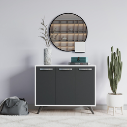 Hanah Home Komoda Piffa 100x82x35cm Belo-Antracit