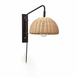 Crna/u prirodnoj boji zidna lampa o 23 cm Damila – Kave Home