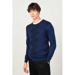 TUDORS Muški džemper Slim Fit tamnoplavi