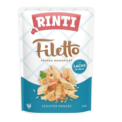 RINTI FILETTO Sosić za pse, Piletina i losos u želeu, 100g