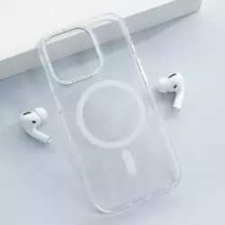Maska Berlia Crystal Armor Magnetic za iPhone 16 Pro Max transparent bela