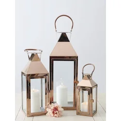 MAISON ADORABLE Set tri dekorativna fenjera, Bakar
