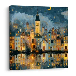 Slika praznični mir nad reko - 20x20