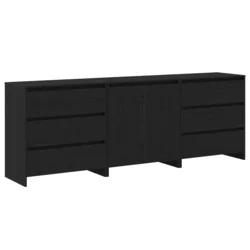 Kreveta s ladicama 3 pcs Crna 70 x 41 x 75 cm Konstruirano drvo