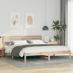 vidaXL Konstrukcija postelje Rjava 180 x 200 cm Masivno borovo les
