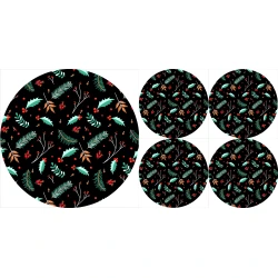 Bertoni Home Unisexs 1+4 Round Table Pads Set Ostrokrzew
