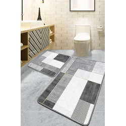 Lessentiel Maison Set prostirki za kupatilo Pendor, 2 Komada, Siva