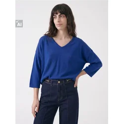 Sinsay - Oversize džemper sa kimono rukavima, sa dodatkom vune - indigo