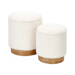 SET 2x Tabure CANCUN pr. 31/38 cm bela/rjava