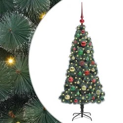 Umjetno okićeno božićno drvce s setom kuglica Zelena 120 cm PET