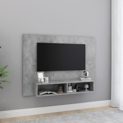 Zidni TV ormarić siva boja betona 120 x 23,5 x 90 cm drveni