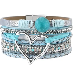 Zapestnica AG - 38814 Heart - Turquoise / Srebrna KP38814
