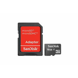 SANDISK microSDHC 16GB with microSD to SD adapter SDSDQB