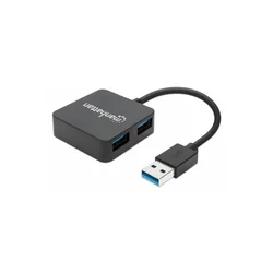 MANHATTAN USB HUB 4port 162296 3.2 G1/5Gbps/Crni