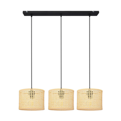 Luster na sajli ALBA 3xE27/15W/230V ratan/crna